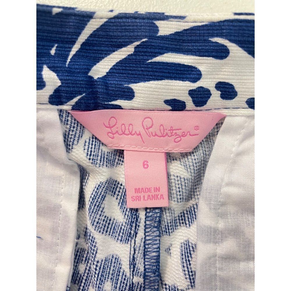 Lilly Pulitzer Adie Shorts Indigo Home Slice Size 6 - Picture 7 of 7